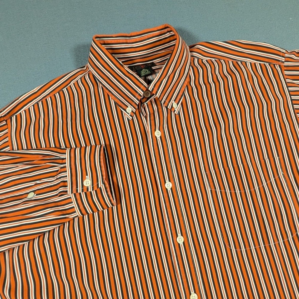J. Crew Oarsman Button Down Shirt Mens Large Striped Long Sleeve Vintage